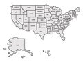 Generalized retro map of USA Royalty Free Stock Photo