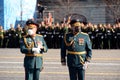 Generals of the Russian Armed Forces at the dress rehearsal of the Victory Parade on Moscow`s Red Square