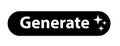 Generate AI button. LLM artificial intelligence icon. Machine learning generator sign. Generate text and image by pressing button