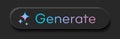 Generate AI button user interface black color. Artificial intelligence button Royalty Free Stock Photo