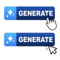 Generate button with click cursor icon. Royalty Free Stock Photo