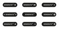 Generate Button Icon Set. Interactive User Interface Elements For Web And App Design Silhouette Symbol Collection Royalty Free Stock Photo