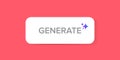 Generate Button Vector Clean White UI Element with Sparkle Icons on Pink Background, Modern Design for Web and App Royalty Free Stock Photo