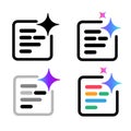 generate code script generator with AI artificial intelligence icon symbol of generative content creation icon outline Royalty Free Stock Photo