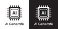 Generate icon. AI chipset. Tools for Generate from the Text. Processor chip icon. Computer help assistant. Large data processing, Royalty Free Stock Photo