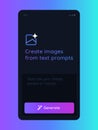 Generate image with artificial intelligence generative AI user interface application mobile smartphone app create