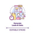 Generate leads and sales concept icon