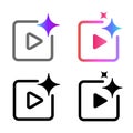 generate video AI video movie film scene generator artificial intelligence icon symbol of generative button icon outline