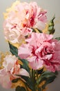 a painting of pink flowers in a vase. Painting of a Magenta color flower perfect for Wall Art. Royalty Free Stock Photo