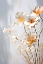 a bunch of flowers that are in a vase. Pastel Art of a Tan color flower perfect for Wall Art. Royalty Free Stock Photo