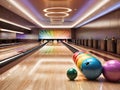 bowling club skittles balls bright concept Royalty Free Stock Photo