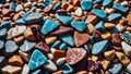 colorful river stones pebbles beach seamless pattern