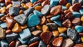 colorful river stones pebbles beach seamless pattern Royalty Free Stock Photo