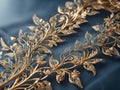 golden oriental jewelry bracelet on silk fabric