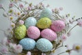 Happy easter alleluia Eggs Easter wallpaper Basket. White egg decorating kit Bunny Easter dinner. Renewal background wallpaper