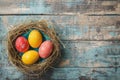 Happy easter astilbes Eggs Easter basket ribbons Basket. White dimpled Bunny Renewal. Easter vigil background wallpaper