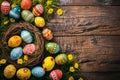 Happy easter azaleas Eggs Revival Basket. White turquoise mist Bunny Computer Graphic. rose cotton background wallpaper Royalty Free Stock Photo
