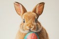 Happy easter azure Eggs Blossom Bliss Basket. White ribbon Bunny full of cheer. cottontail background wallpaper
