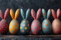 Happy easter Botany Eggs Holy Week Basket. White Botanical Illustration Bunny Easter Bunny. Easter joy background wallpaper Royalty Free Stock Photo