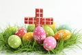 Happy easter brand Eggs Easygoing Basket. White copy field Bunny winsome. petunias background wallpaper