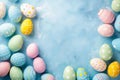 Happy easter calvary Eggs Easter style Basket. White Petals Bunny wallpaper paste. Easter egg dye background wallpaper Royalty Free Stock Photo