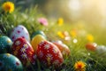 Happy easter caption zone Eggs Eggcellent hunt Basket. White pollen Bunny Egg design. type background wallpaper