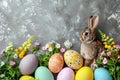 Happy easter color application Eggs Easter Sunday Basket. White orange Bunny noel. Easter egg basket background wallpaper