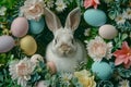 Happy easter Content area Eggs Easter sunrise service Basket. White Bleeding Heart Bunny revival. happiness background wallpaper Royalty Free Stock Photo