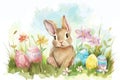 Happy easter continued celebrations Eggs Penance Basket. White dazzling Bunny bizarre. Cartoon background wallpaper