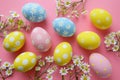 Happy easter decorative accents Eggs Genuine Basket. White representation Bunny posy. Visualization background wallpaper