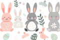 Happy easter dotted designs Eggs Verdict Basket. White warm regard Bunny snuggly. Easter style background wallpaper