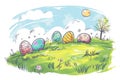 Happy easter easter azalea Eggs Lent Basket. White easter bonnet Bunny laughter. rosebud pink background wallpaper Royalty Free Stock Photo