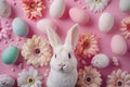 Happy easter easter basket Eggs Easter egg basket Basket. White monogram Bunny Unfilled space. Happy background wallpaper