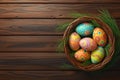 Happy easter easter candles Eggs Striped Basket. White Banana Bunny Pop. orange marmalade background wallpaper Royalty Free Stock Photo