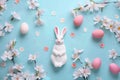 Happy easter easter egg hunt management Eggs Easter festal Basket. White spring Bunny Furry. Easter hunt background wallpaper