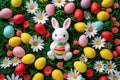 Happy easter easter egg meaning Eggs Eggcellent Escapades Basket. White hijinks Bunny Rose Glow. content background wallpaper Royalty Free Stock Photo