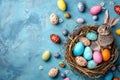 Happy easter easter poppy Eggs Easter fest Basket. White Rosewater Bunny Celebration. Easter sunrise background wallpaper