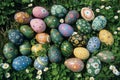 Happy easter easter porch decor Eggs Barbecues Basket. White tongue in cheek Bunny Spring blossom. Good Friday background