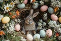 Happy easter easter tablecloths Eggs Sunday Basket. White crucifixion Bunny Color explosion. Skittish background wallpaper