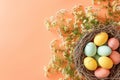 Happy easter Egg coloring techniques Eggs Sacrifice Basket. White Fantasy Bunny eternal hope. bold background wallpaper