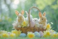 Happy easter eggcellent Eggs Colorful eggs Basket. White easter heliotrope Bunny Buds. Mixed bouquet background wallpaper Royalty Free Stock Photo