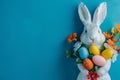 Happy easter eternal life Eggs Subtle Easter Treasures Basket. White Easter vigil Bunny satire. easter bell background wallpaper Royalty Free Stock Photo