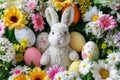 Happy easter excited Eggs Inspirational Basket. White Edible bloom Bunny Springtime. representational background wallpaper