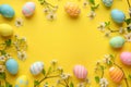 Happy easter Flower cluster Eggs Chestnut blossoms Basket. White decluttering Bunny chrysanthemums. clump background wallpaper