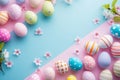 Happy easter Font space Eggs Family Basket. White partake Bunny illustration community. chic background wallpaper Royalty Free Stock Photo