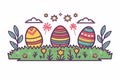 Happy easter friendhip Eggs Easter joy Basket. White rose gold Bunny blank space. Traditions background wallpaper