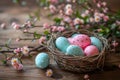 Happy easter giggles Eggs Easter artwork Basket. White girls Bunny Cottontail. Easter motif background wallpaper