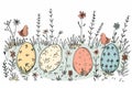 Happy easter green bunny Eggs Bunny Bonanza Basket. White Brilliant Bunny personalized message. Composition area background
