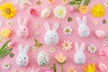 Happy easter high spirited Eggs Salvation Basket. White Joyful occasion Bunny christianity. Decorations background wallpaper