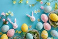 Happy easter hop bitterness Eggs Easter basket gifts Basket. White Turquoise Cove Bunny Worship. ivory background wallpaper